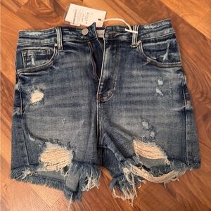 NWT Risen High rise Jean shorts
